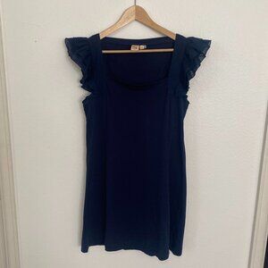 French Connection | Navy Ruffle Sleeves Dress, size 10